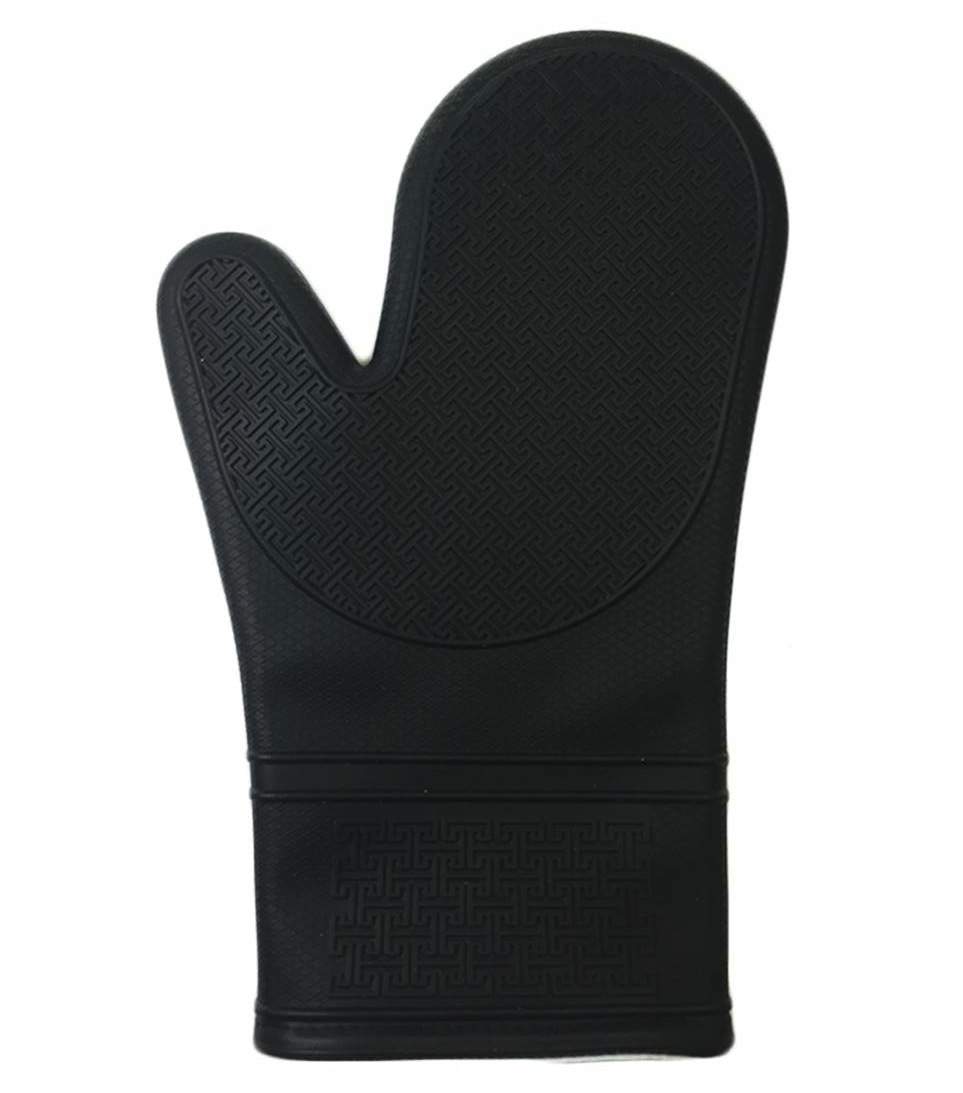 Silicone Oven Mitt with Cotton Lining | Black